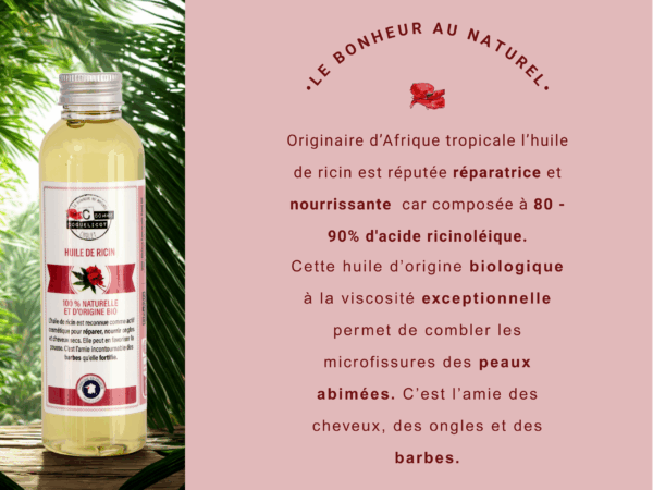 Avantage de l'huile de ricin