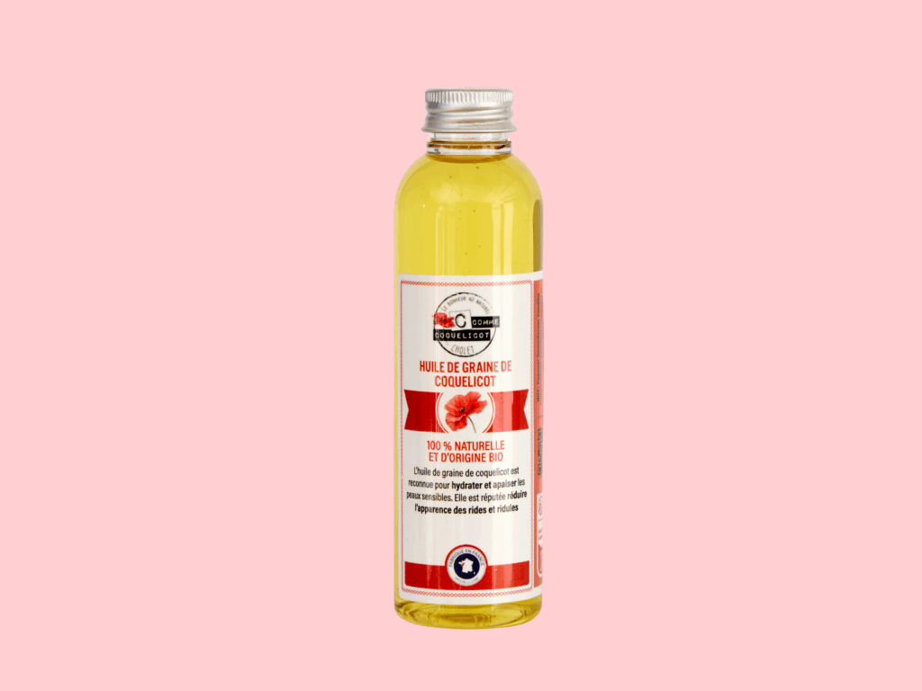 Flacon d'huile de coquelicot